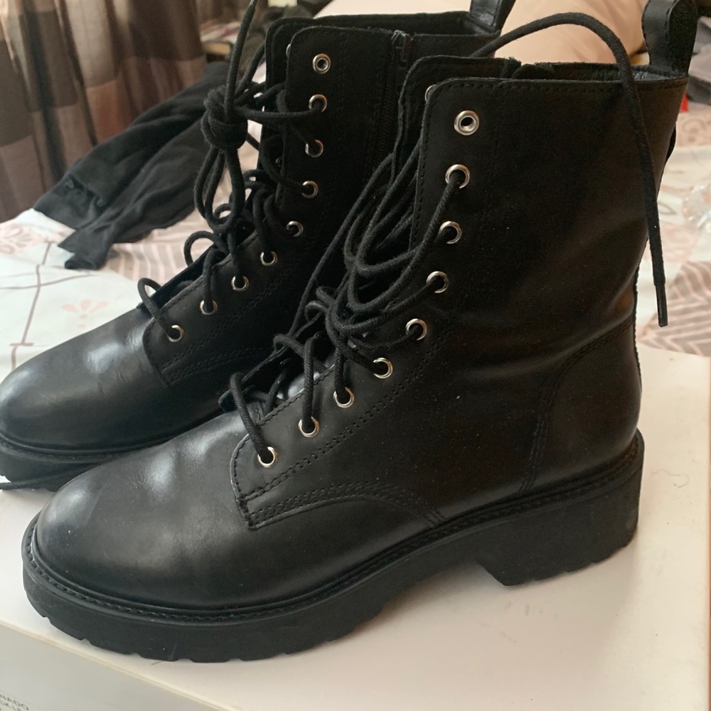 Steve Madden Leather Combat Boots